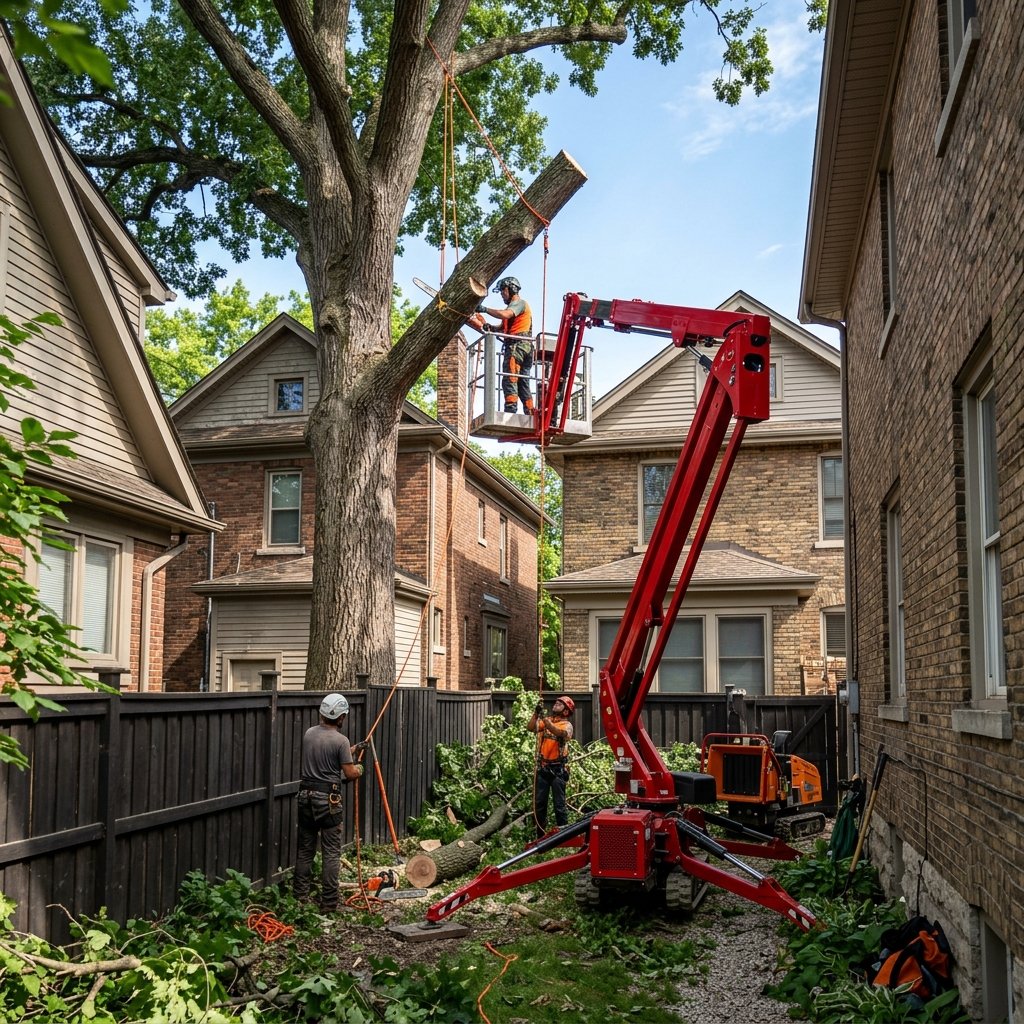 Tree removal in tight space serving East Rochester NY