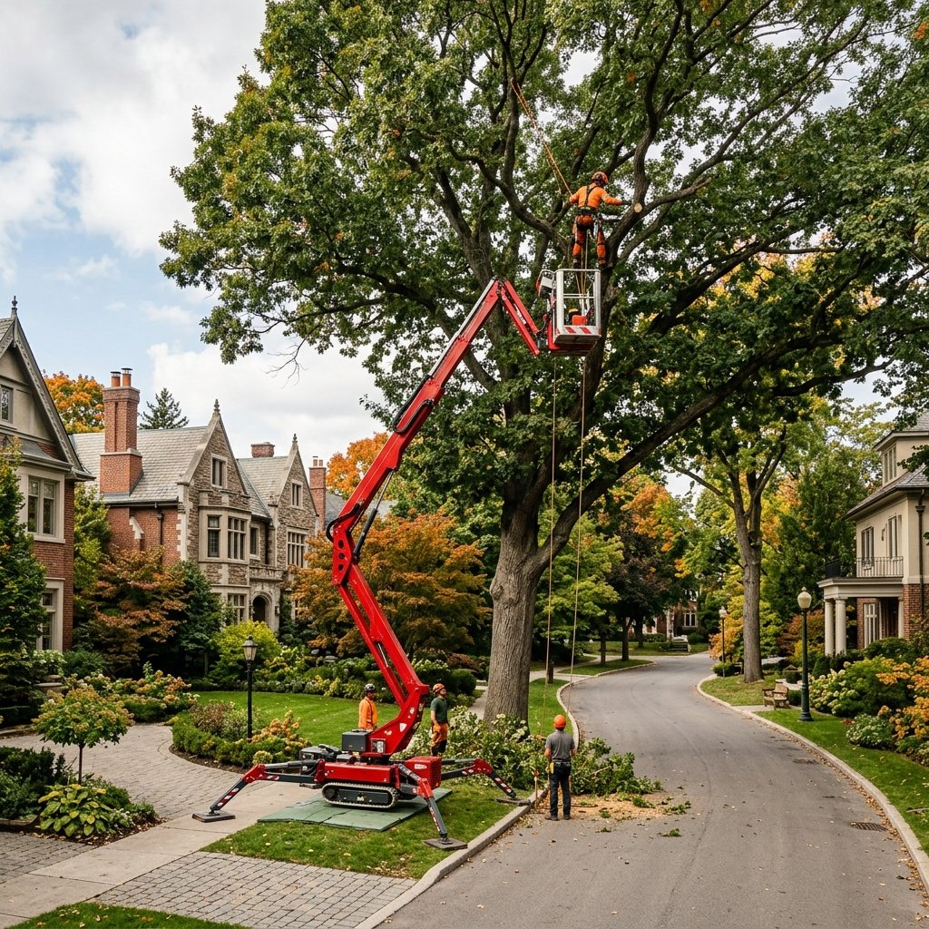 A-One Tree Services Spider Lift in Pittsford NY