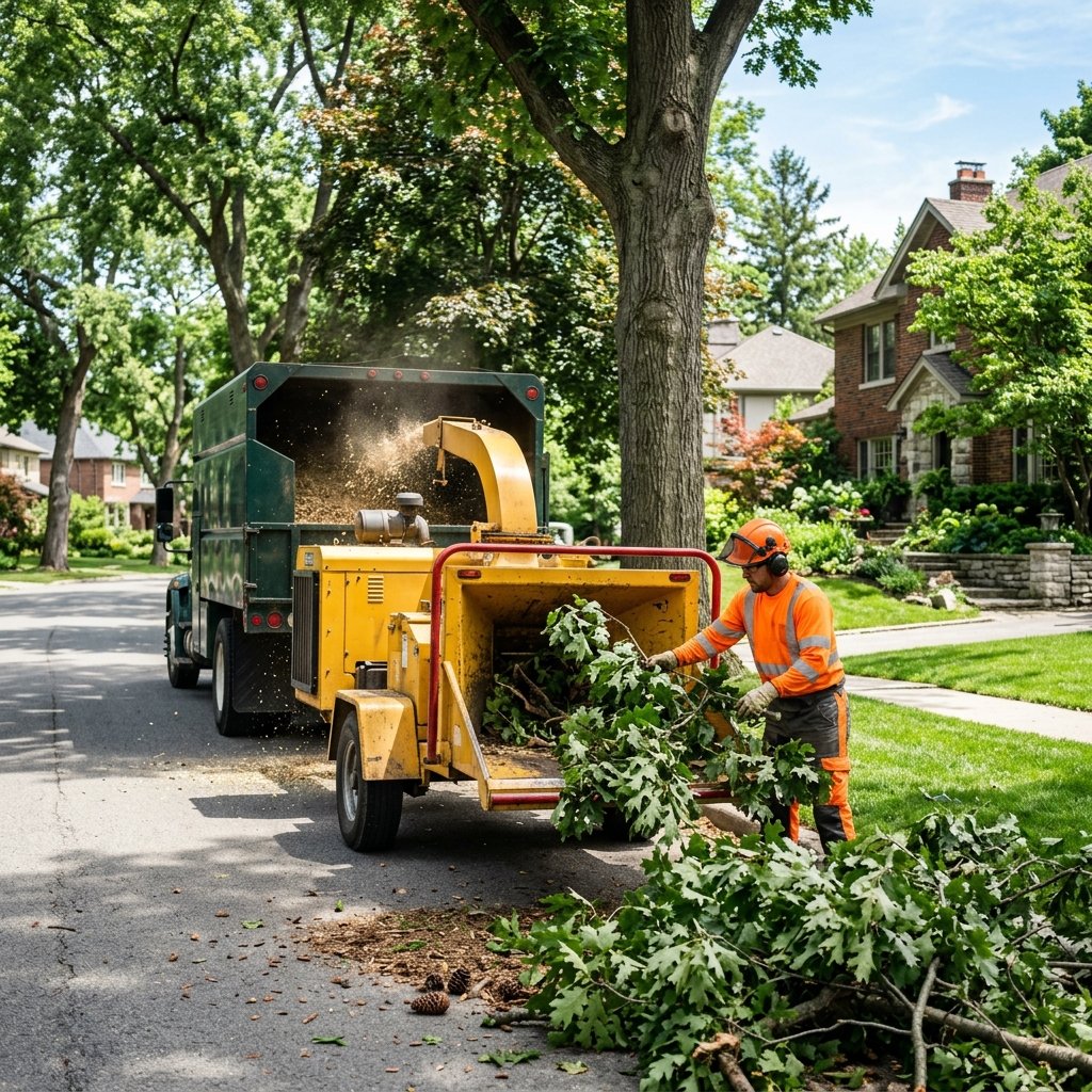 A-One Tree Services Wood Chipper in Webster NY